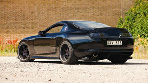 Black Toyota Supra Car Back View Wallpaper