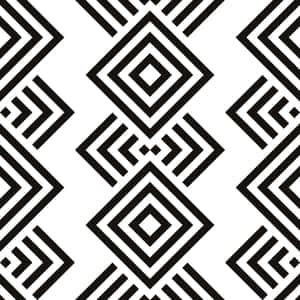 Black White Aztec Pattern Wallpaper