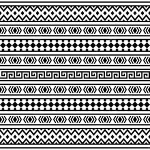 Black White Aztec Patterns Wallpaper