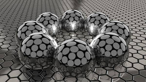 Black White Steel Balls Wallpaper