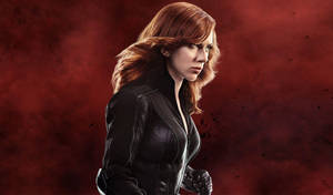 Black Widow On Stained Red 4k Wallpaper