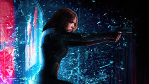 Black Widow Shooting Wallpaper