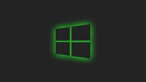 Black Windows 10 Hd Green Lights Wallpaper