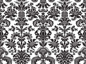 Blackand White Damask Pattern Wallpaper