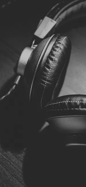 Blackand White Headphones Music Aesthetic Wallpaper