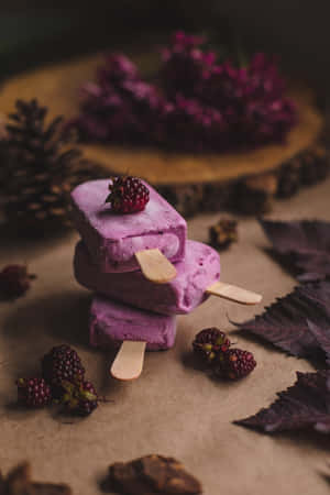 Blackberry Ice Pops Autumn Vibes Wallpaper