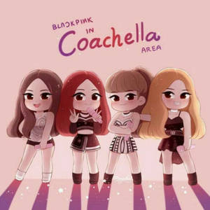 Blackpink Cartoon Coachella Wallpaper