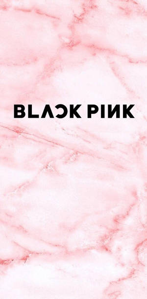 Blackpink Logo Over Pink Marble Background Wallpaper