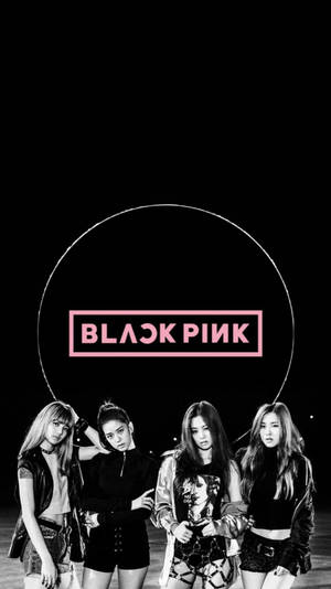 Blackpink Members And Logo In Ring Wallpaper