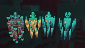 Blaze In Act - A Challenging Encounter In The World Of Minecraft Wallpaper