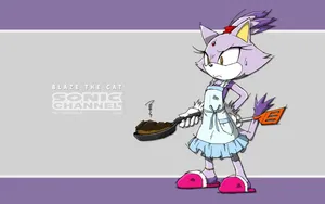 Blaze The Cat Cooking Wallpaper