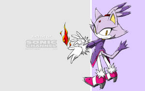 Blaze The Cat Gray And Purple Wallpaper