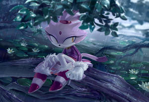 Blaze The Cat In Action Wallpaper