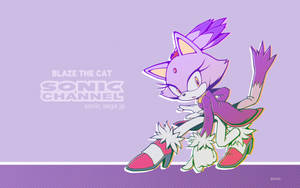 Blaze The Cat In Purple Wallpaper