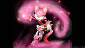 Blaze The Cat Pink Powder Wallpaper