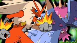 Blaziken And Toxapex Wallpaper