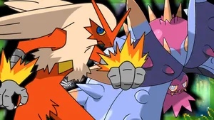 Blaziken And Toxapex Wallpaper