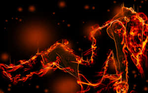 Blazing 3d Fire On A Dark Background Wallpaper