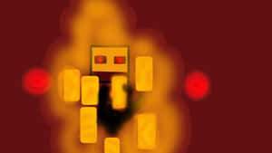 Blazing Battle In The Nether - A Fierce Minecraft Blaze Faces Off Against The Player In The Fiery Nether Realm. Wallpaper