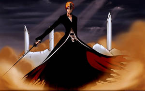 Bleach Ichigo - Ready To Protect His Friends And Face His Toughest Enemies Wallpaper