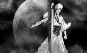 Bleach’s Ichigo Kurosaki With His Sword And Burning Passion Wallpaper