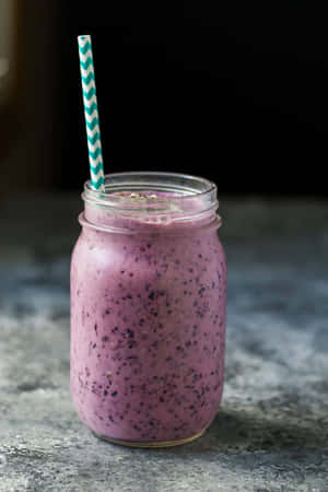 Blend Up A Super Refreshing And Healthy Blueberry Smoothie! Wallpaper