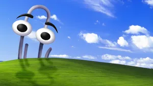 Bliss Landscape With Animated Character Wallpaper