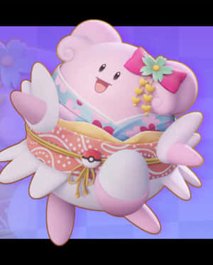 Blissey Dancing In Kimono Wallpaper