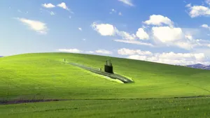 Blissful Green Hills Landscape Wallpaper