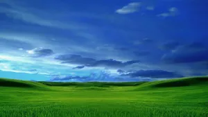 Blissful Green Landscape Wallpaper