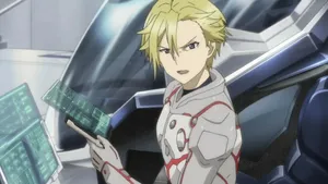 Blonde Anime Character Mecha Cockpit Wallpaper