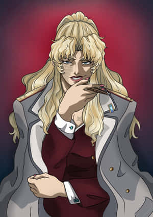 Blonde Anime Character Military Uniform Wallpaper