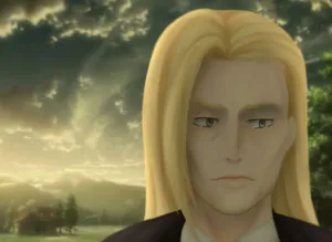 Blonde Anime Character Serious Expression Wallpaper