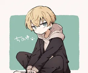 Blonde Anime Character Sitting Wallpaper