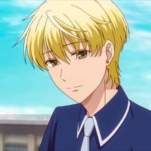 Blonde Anime Character Smiling Wallpaper