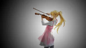 Blonde Anime Girl Playing Violin Wallpaper