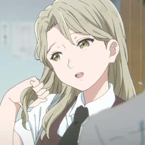 Blonde Anime Girl Smiling Miki Kawai Wallpaper