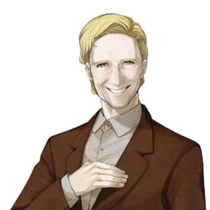 Blonde Anime Scientist Smiling Wallpaper