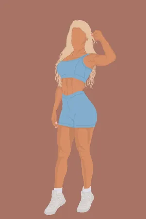 Blonde Fitness Model Illustration Wallpaper