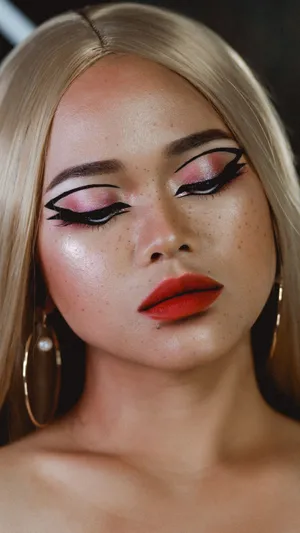 Blonde Hot Girl Aesthetic Makeup Wallpaper