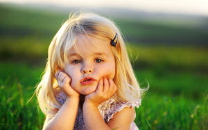 Blonde Toddler Cute Girl Wallpaper