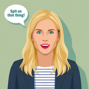 Blonde Woman Cartoon Speech Bubble Wallpaper