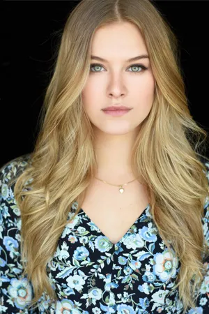 Blonde Woman Floral Top Portrait Wallpaper