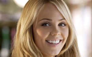 Blonde Woman Smiling Portrait Wallpaper