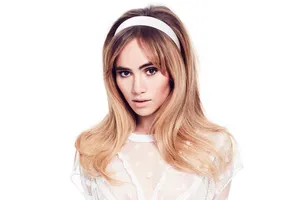 Blonde Woman White Headband Wallpaper