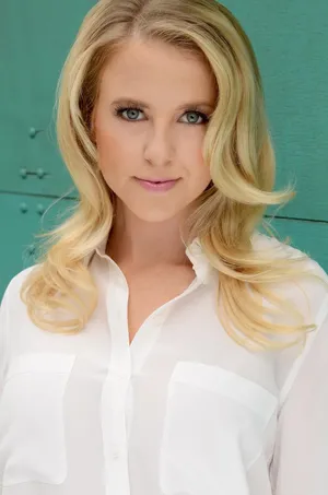 Blonde Womanin White Blouse Wallpaper