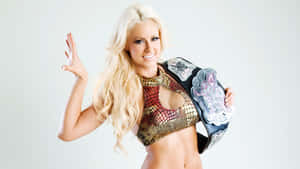 Blonde Wrestlerwith Championship Belt Wallpaper