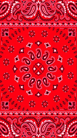 Blood Gang Radial Red Paisley Pattern Wallpaper