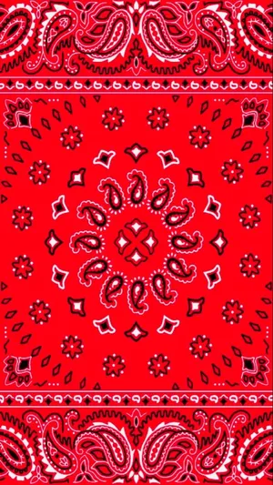 Blood Gang Radial Red Paisley Pattern Wallpaper