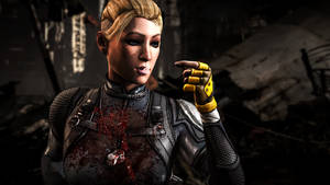 Blood Splash Cassie Cage Mk11 Wallpaper